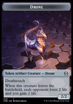 Drone Token (A 2/2) // Rebel Token (R 2/2)⁣ - Phyrexia: All Will Be One: Extras⁣ (Token)⁣ [T 8/5]