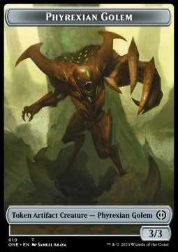 Phyrexian Golem Token (A 3/3) // Rebel Token (R 2/2)⁣ - Phyrexia: All Will Be One: Extras⁣ (Token)⁣ [T 10/5]