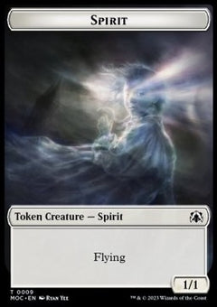 Spirit Token (W 1/1) // Treasure Token⁣ - Commander: March of the Machine: Extras⁣ (Token)⁣ [T 9/20]