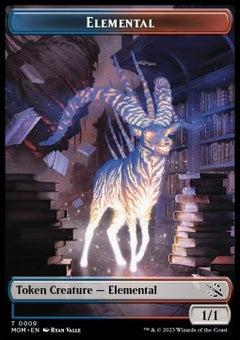 Elemental Token (UR 1/1) // Elemental Token (R 1/1 Tap, Deal damage)⁣ - Commander: March of the Machine: Extras⁣ (Token)⁣ [T 9/22]