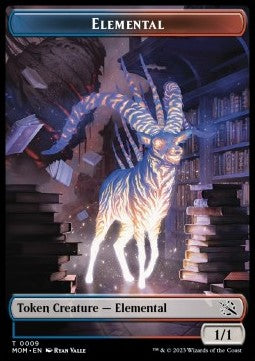 Elemental Token (UR 1/1) // Elemental Token (R 1/1 Tap, Deal damage)⁣ - Commander: March of the Machine: Extras⁣ (Token)⁣ [T 9/22]