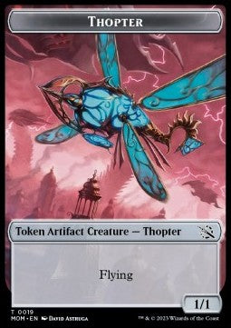 Thopter Token (A 1/1) // Beast Token (G 4/4)⁣ - Commander: March of the Machine: Extras⁣ (Token)⁣ [T 19/28]