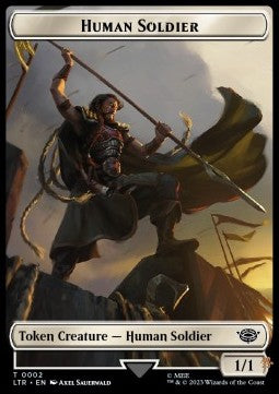 Human Soldier Token (W 1/1) // Human Token (W 1/1) (V.2)⁣ - Commander: The Lord of the Rings: Tales of Middle-earth: Extras⁣ (Token)⁣ [T 2/4]