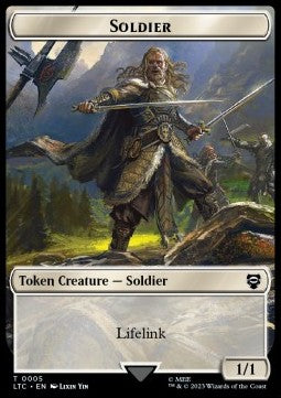 Soldier Token (W 1/1 Lifelink) // Food Token⁣ - Commander: The Lord of the Rings: Tales of Middle-earth: Extras⁣ (Token)⁣ [T 5/10]