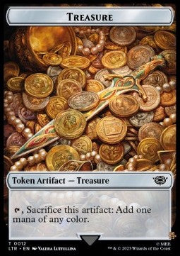 Treasure Token // Elf Warrior Token (G 1/1)⁣ - Commander: The Lord of the Rings: Tales of Middle-earth: Extras⁣ (Token)⁣ [T 12/13]
