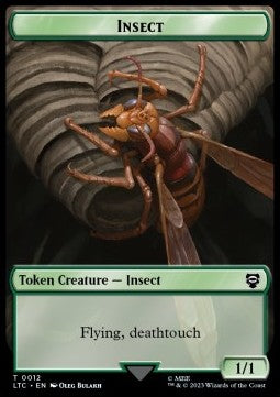 Insect Token (G 1/1 Flying, Deathtouch) // Elf Warrior Token (G 1/1)⁣ - Commander: The Lord of the Rings: Tales of Middle-earth: Extras⁣ (Token)⁣ [T 12/13]