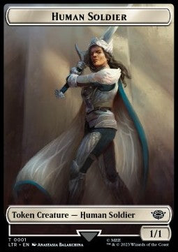 Human Soldier Token (W 1/1) // Food Token (V.1)⁣ - The Lord of the Rings: Tales of Middle-earth: Extras⁣ (Token)⁣ [T 1/9]