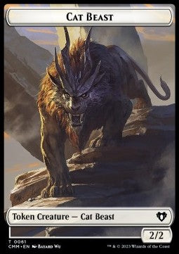Cat Beast Token (W 2/2) // Cleric Token (W 2/1)⁣ - Commander Masters: Extras⁣ (Token)⁣ [T 61/62]