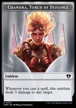 Chandra, Torch of Defiance Emblem // Wizard Token (R 1/1)⁣ - Commander Masters: Extras⁣ (Token)⁣ [T 79/71]