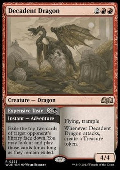 Decadent Dragon // Expensive Taste⁣ - Wilds of Eldraine⁣ (Rare)⁣ [223]
