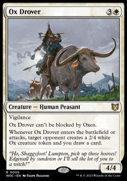 Ox Drover⁣ - Commander: Wilds of Eldraine⁣ (Rare)⁣ [6]