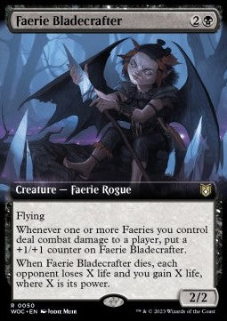 Faerie Bladecrafter⁣ - Commander: Wilds of Eldraine: Extras⁣ (Rare)⁣ [50]