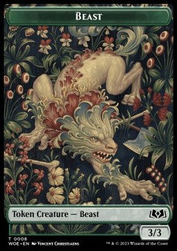 Beast Token (G 3/3) // Food Token (V.2)⁣ - Wilds of Eldraine: Extras⁣ (Token)⁣ [T 8/11]