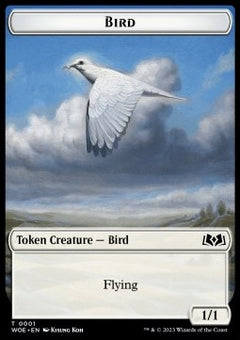 Bird Token (W 1/1) // Food Token (V.1)⁣ - Wilds of Eldraine: Extras⁣ (Token)⁣ [T 1/10]