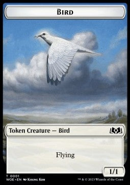 Bird Token (W 1/1) // Food Token (V.3)⁣ - Wilds of Eldraine: Extras⁣ (Token)⁣ [T 1/12]