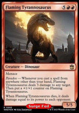 Flaming Tyrannosaurus (V.2)⁣ - Universes Beyond: Doctor Who: Extras⁣ (Rare)⁣ [690]