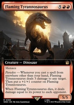 Flaming Tyrannosaurus (V.1)⁣ - Universes Beyond: Doctor Who: Extras⁣ (Rare)⁣ [385]