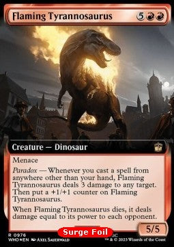 Flaming Tyrannosaurus (V.3)⁣ - Universes Beyond: Doctor Who: Extras⁣ (Rare)⁣ [976]