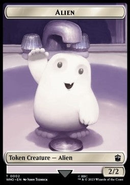 Alien Token (W 2/2) // Dinosaur Token (RW 2/2) (V.1)⁣ - Universes Beyond: Doctor Who: Extras⁣ (Token)⁣ [T 2/20]