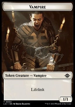 Vampire Token (W 1/1 Lifelink) // Dinosaur Token (R 3/1)⁣ - The Lost Caverns of Ixalan: Tokens⁣ (Token)⁣ [T 4/9]