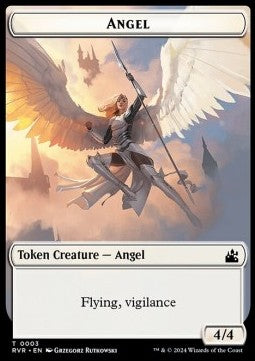 Angel Token (W 4/4 Vigilance) // Saproling Token (G 1/1)⁣ - Ravnica Remastered: Tokens⁣ (Token)⁣ [T 3/12]