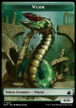 Wurm Token (G 6/6) // Spirit Token (WB 1/1)⁣ - Ravnica Remastered: Tokens⁣ (Token)⁣ [T 13/18]