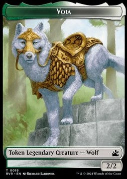 Voja Wolf Token (GW 2/2) // Spirit Token (WB 1/1)⁣ - Ravnica Remastered: Tokens⁣ (Token)⁣ [T 19/18]