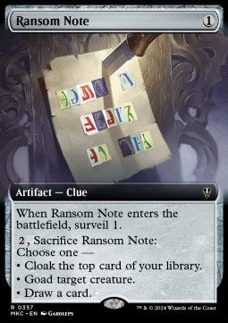 Ransom Note (V.3)⁣ - Commander: Murders at Karlov Manor: Extras⁣ (Rare)⁣ [357]