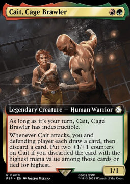 Cait, Cage Brawler (V.1)⁣ - Universes Beyond: Fallout: Extras⁣ (Rare)⁣ [409]