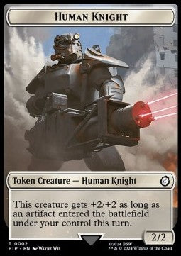 Human Knight Token (W 2/2) // Copy Token⁣ - Universes Beyond: Fallout: Tokens⁣ (Token)⁣ [T 2/1]