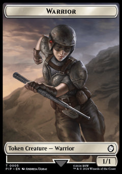 Warrior Token (W 1/1) // Soldier Token (RW 1/1)⁣ - Universes Beyond: Fallout: Tokens⁣ (Token)⁣ [T 5/10]