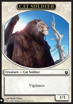 Cat Soldier Token (W 1/1) // Warrior Token (W 1/1 Vigilance)⁣ - Secret Lair Commander Deck: Raining Cats and Dogs⁣ (Token)⁣ [T 2/17]