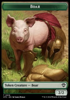 Boar Token (G 2/2) // Manifest Token (C 2/2)⁣ - Outlaws of Thunder Junction: Tokens⁣ (Token)⁣ [CT 16/28]