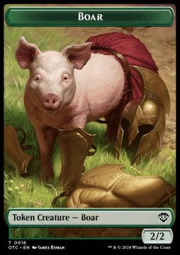 Boar Token (G 2/2) // Treasure Token⁣ - Outlaws of Thunder Junction: Tokens⁣ (Token)⁣ [CT 16/18]