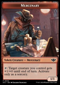 Mercenary Token (R 1/1) // Scorpion Dragon Token (R 4/4)⁣ - Outlaws of Thunder Junction: Tokens⁣ (Token)⁣ [T 10/11]