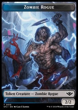 Zombie Rogue Token (UB 2/2) // Treasure Token⁣ - Outlaws of Thunder Junction: Tokens⁣ (Token)⁣ [T 15/18]