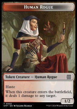 Human Rogue Token (RW 1/2) // Mercenary Token (R 1/1)⁣ - Outlaws of Thunder Junction: Tokens⁣ (Token)⁣ [T 2/10]