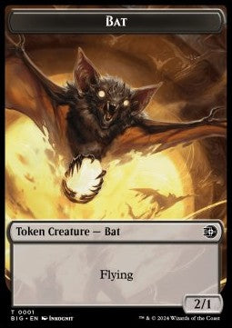 Bat Token (B 2/1) // Mercenary Token (R 1/1)⁣ - Outlaws of Thunder Junction: Tokens⁣ (Token)⁣ [T 1/10]