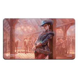 Outlaws of Thunder Junction: "Marchesa, Dealer of Death" White Stitched Playmat - Outlaws of Thunder Junction
