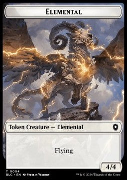 Elemental Token (W 4/4) // Shark Token (U 3/3)⁣ - Bloomburrow: Tokens⁣ (Token)⁣ [CT 4/16]
