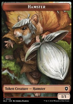 Hamster Token (R 1/1) // Beast Token (G 3/3)⁣ - Bloomburrow: Tokens⁣ (Token)⁣ [CT 22/24]