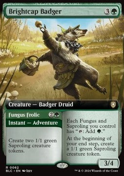 Brightcap Badger // Fungus Frolic⁣ - Commander: Bloomburrow: Extras⁣ (Rare)⁣ [62]