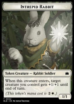 Intrepid Rabbit Token (W 1/1) // Bat Token (B 1/1)⁣ - Bloomburrow: Tokens⁣ (Token)⁣ [T 2/10]
