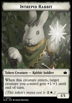 Intrepid Rabbit Token (W 1/1) // Wall Token (W 0/4)⁣ - Bloomburrow: Tokens⁣ (Token)⁣ [T 2/4]