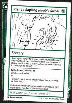 Plant a Sapling // Fully-Grown Treefolk⁣ - Mystery Booster 2: Playtest Cards⁣ (Special)