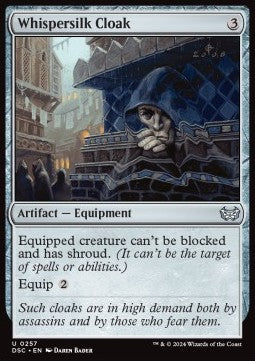 Whispersilk Cloak⁣ - Commander: Duskmourn: House of Horror⁣ (Uncommon)⁣ [257]