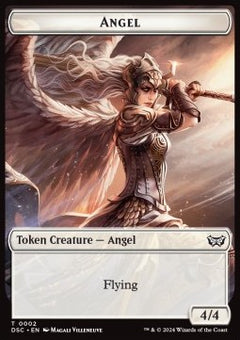 Angel Token (W 4/4) // Glimmer Token (W 1/1)⁣ - Duskmourn: House of Horror: Tokens⁣ (Token)⁣ [CT 2/4]