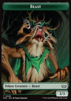 Beast Token (G 3/3) // Scarecrow Token (A 4/4)⁣ - Duskmourn: House of Horror: Tokens⁣ (Token)⁣ [CT 8/23]