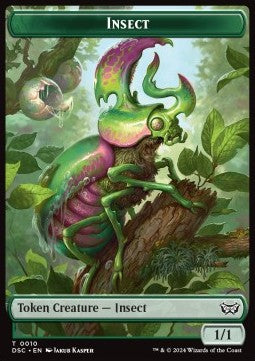 Insect Token (G 1/1) // Manifest Token (C 2/2)⁣ - Duskmourn: House of Horror: Tokens⁣ (Token)⁣ [CT 10/18]