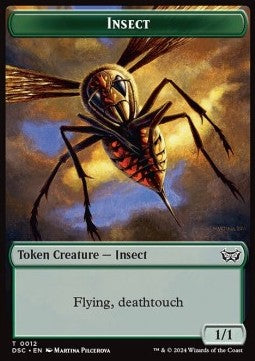 Insect Token (G 1/1 Flying, Deathtouch) // Spider Token (G 1/2)⁣ - Duskmourn: House of Horror: Tokens⁣ (Token)⁣ [CT 12/16]